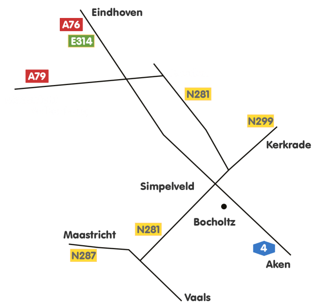 locatie ten opzichte van de snelwegen